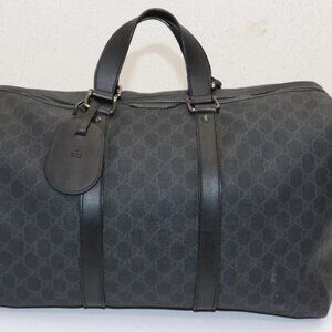 GG Supreme Monogram Medium Carry-On Duffle Bag - Black/Grey